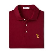 USC Trojans Men's Peter Millar Cardinal SC Interlock Tesseract Performance Jersey Polo